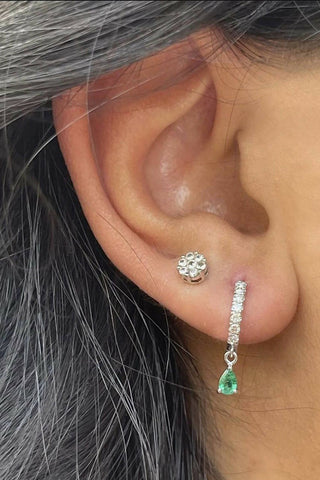 Diamond Earrings With Emerald