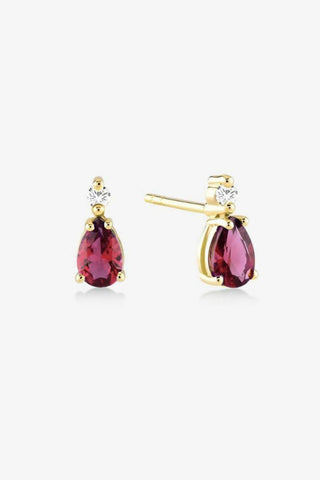 Ruby Pear Diamond Earrings