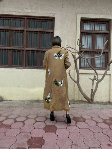 Feather Embroidered Trench