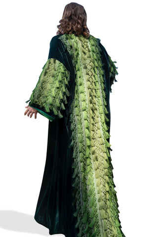 Royal Green Silk Velvet Bisht