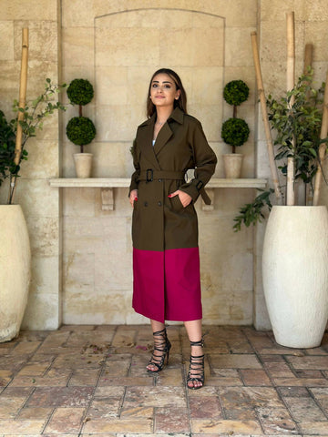 Olive & Pink Trench