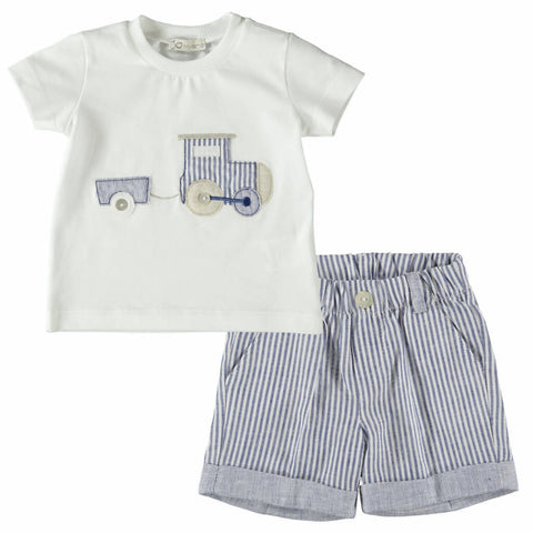 T Shirt & Striped Shorts Set