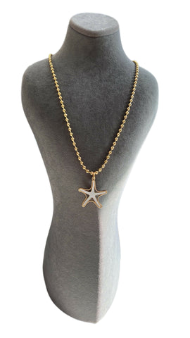 White Starfish Gold Plated Necklace