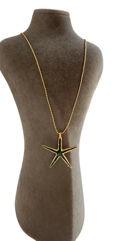 Green Starfish Gold Plated Necklace