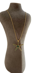 Green Starfish Gold Plated Necklace