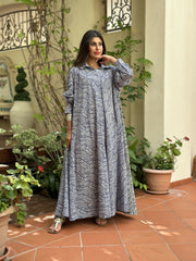 Navy Printed Dress