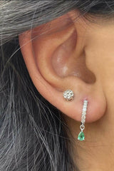 Diamond Earrings With Emerald