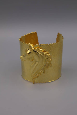 Horse Head Gold Cuff