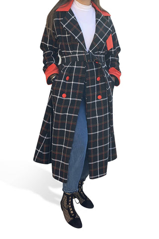 Checkered Wool Coat