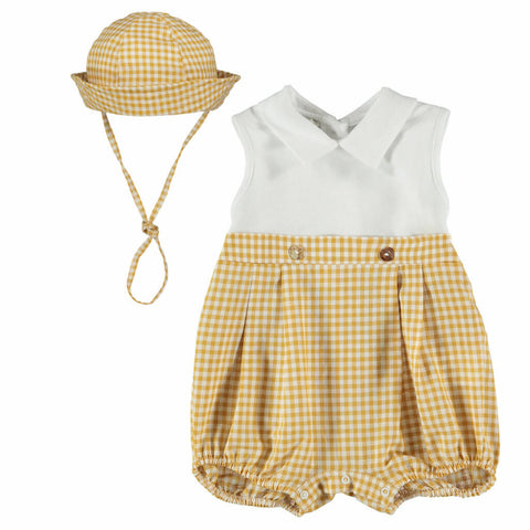 Preppy Baby Girl Romper With Hat