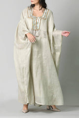 Beige Flowy Kaftan