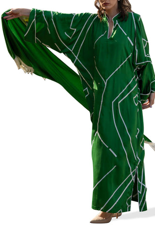 Bella Green Silk Kaftan