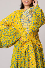 Floral Yellow Kaftan