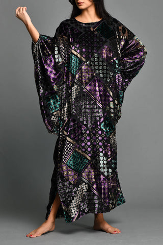 Bella's Silky Velvet Black Kaftan
