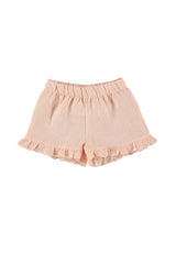 Cream Top & Soft Peach Shorts Set