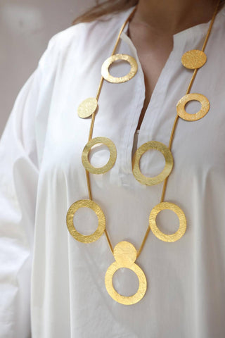 Circle Gold Long Necklace