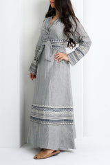 Grey Embroidered Kaftan