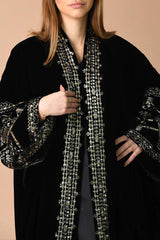 Royal Black Velvet Bisht