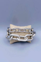 Double Chain in shiny and matte light bracelet