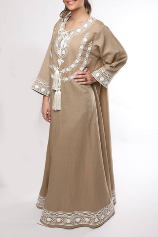 Embroidery Linen Kaftan