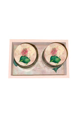 Pink Floral Jars and Tray Set