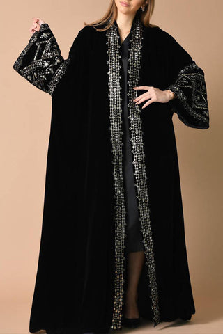 Royal Black Velvet Bisht