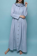 Blue Linen Kaftan T-7C-!