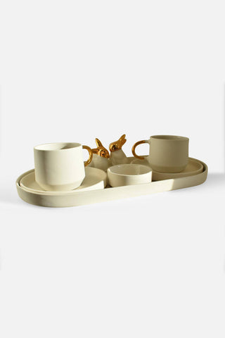 2 Turkish Coffee Cups & Tray Set