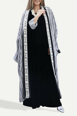 Black & White Stripes Bisht