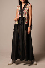 Denim fringe kaftan