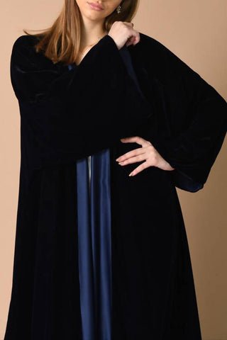 Velvet Navy Blue Bisht