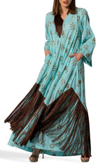 Fringe Turquoise Kaftan