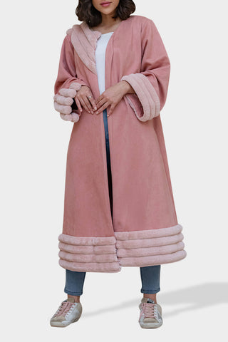 Pink Fur Velvet Jacket