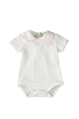 Pink Dugarees & White Body Set