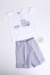 T Shirt & Striped Shorts Set