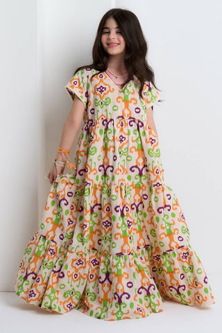 Orange & Green IKAT