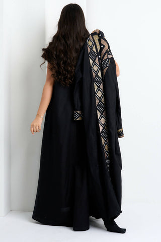 Black Embroidered Bisht Set