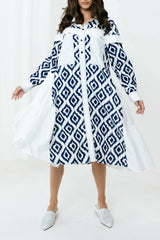 1 Mor Blue Geometric Dress