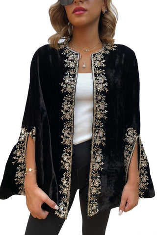 Embroidered Short Cape