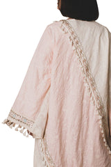 Embroidery Pink Fringed Kaftan