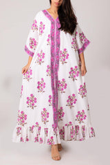 White - Lavender Kaftan