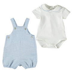 Light Blue Dungarees & Body Set