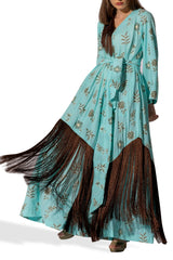 Fringe Turquoise Kaftan