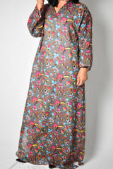 Grey Floral Kaftan