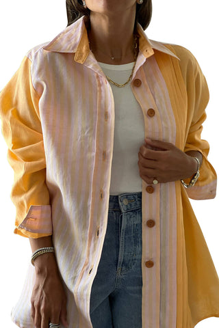 Peach & Pink Linen Shirt