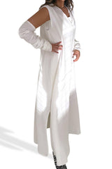 Meem White Sleeveless Kaftan