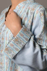 Thoub Lulwa Baby Blue Linen Kaftan