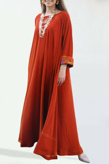 Orange Velvet Kaftan