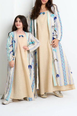 Blue Sadu Bisht Set