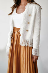 Tassel White Blazer